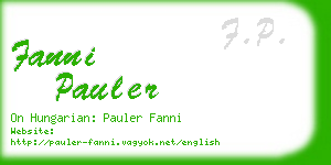 fanni pauler business card